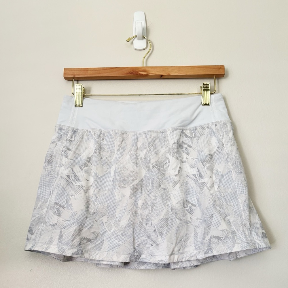 Lululemon White Printed Pace Rival Mini Skort